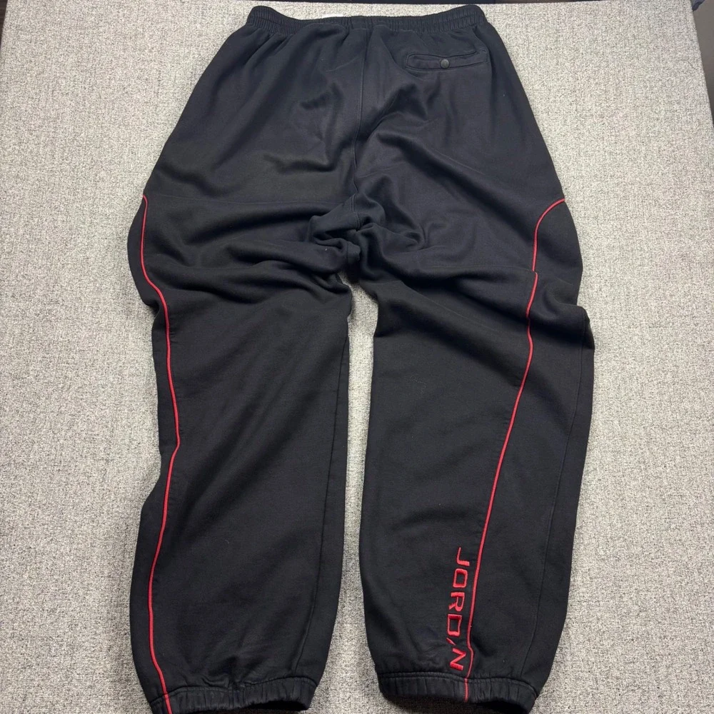 Jordan Sweatpants Mens 2XLT XXLT Black Red Jumpman Fleece Joggers 36 Inseam